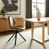 HomeRoots Brown and Black Faux Leather And Metal Dining Side Chair - 2 of 4