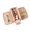 Anna-Kaci Multi-Compartment Travel Makeup Bag with Brush Holder and Transparent Pockets - Pink - 2 of 4