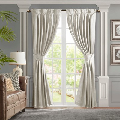 Pleat Curtain Panel with Tieback (Single) White 52x96 in