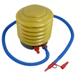 Unique Bargains Plastic Easy Hand Foot Operated Bellow Pump Inflator for Car Auto Blue Yellow