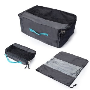 Smart Design Mesh Travel, Shoe, & Cosmetic Bag - 3 Piece Set - 1 of 4