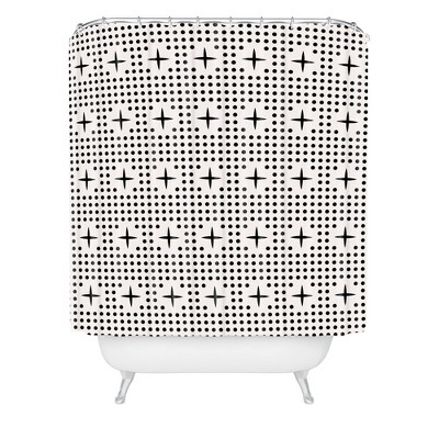 Holli Zollinger Dots and Plus Mudcloth Shower Curtain Black - Deny Designs