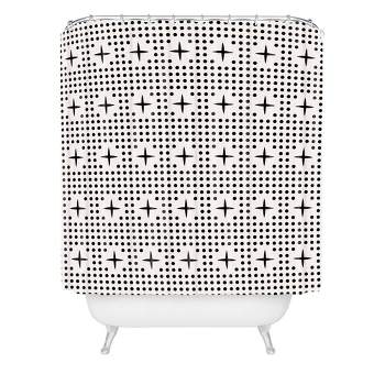 Holli Zollinger Dots and Plus Mudcloth Shower Curtain Black - Deny Designs