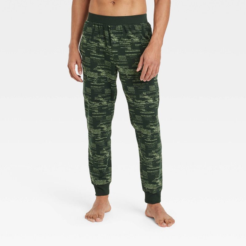 Men&#39;s Camo Print Cotton Modal Knit Jogger Pajama Pants - Goodfellow &#38; Co&#8482; Forest Green, 1 of 3