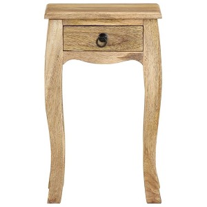 vidaXL Nightstand Natural Brown Solid Mango Wood Compact Bed Cabinet - Brown - 1 of 4