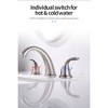 Modern 2-Handle Widespread Bathroom Faucet with Waterfall Spout, 3-Hole Sink Mount, Pop-Up Drain Assembly, and Lead-Free Supply Lines - 4 of 4