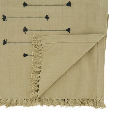 Natural Cotton Fringe Line Table Runner