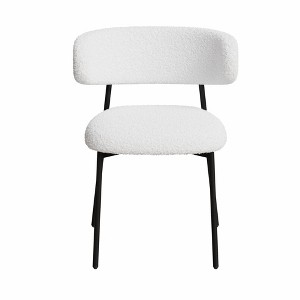 Lirago Set of 2 White Medieval Modern Dining Chairs-Teddy Velvet Upholstery with Metal Legs, Easy Assembly for Home & Office - 1 of 4