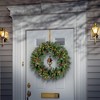 National Tree Company Crestwood Spruce 30 Inch Pre Lit Hanging Christmas Wreath with 200 Branch Tips, 50 White Lights, Pinecones, and Red Berries - 2 of 4