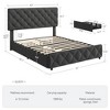 Full Size Bed Frame with 4 Storage Drawers and Headboard, Linen Upholstered Platform Bed Frame - 2 of 4