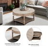 CAVINAS 31.5" Round Waterproof Ottoman Coffee Table,2-Tier Tufted Storage Bench with Wood Frame for Living Room,Farmhouse Decor - 4 of 4