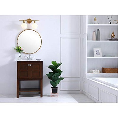 Gene 2-Light Brass and Frosted White Glass Wall Sconce