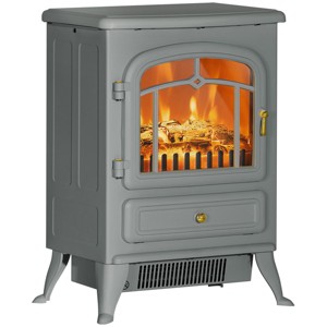 Syemin Indoor Fireplaces 22" Electric Fireplace Heater, Freestanding Fire Place Stove with Overheating Protection, Gray, 16.3"*11"*21.5" - 1 of 4