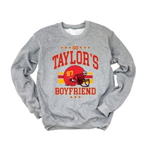 Simply Sage Market Women's Graphic Sweatshirt Go Taylor's Boyfriend Helmet - 1 of 3