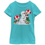 Girl's Nintendo Toad Snowman T-Shirt
