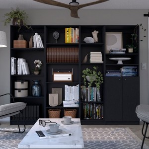 NicBex Bookcases for Home Office 3 Piece Bookcase Set 67" Wide Storage Bookshelf with 11 Shelves and 2 Double-Door Cabinet - 1 of 4