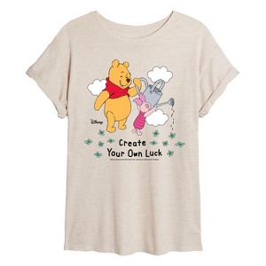 Women's - Disney - Create Own Luck Oversized Graphic T-Shirt - 1 of 4