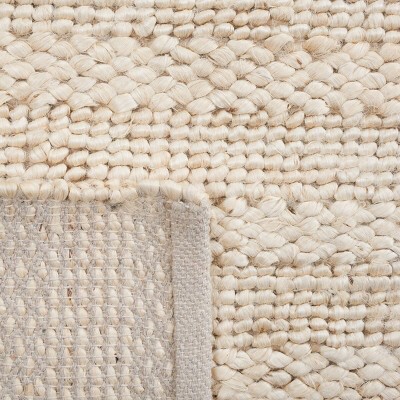 Handmade Braided Bleach Cotton Rectangular Area Rug - 3' x 5'