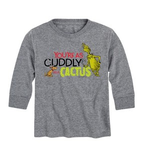 Boys' - Dr. Seuss - The Grinch Cuddly As A Cactus Long Sleeve Graphic T-Shirt - 1 of 4