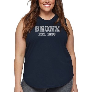 LA Pop Art Women's Word Art Tank Top - POPULAR NEIGHBORHOODS IN BRONX, NY - 1 of 4