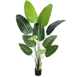 5.5ft Artificial Tree Bird of Paradise Artificial Plant with 11 Trunks Fake Tree - Faux Plants Fake Banana Tree Plant with Pot Artificial Trees - 1 of 4