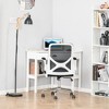 Aghana Digitals White Corner Workstation: Compact Triangle Desk with Drawer & Storage Shelves for - 4 of 4