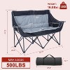 DoCred Heated Double Camping Chair, Oversized Loveseat, 2 Person Camping Chair for Adults Heavy Duty,Up to 500 LBS - 2 of 4