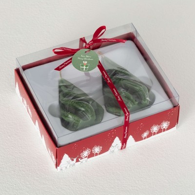 4" Vance Kitira Christmas Tree Candle Set of 2