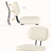 Fontoi Dining Chairs, Mid-Century Modern Dining Chairs Set of 2 with Rattan Backrest and Metal Frame for Kitchen Living Room, White, 21.3"*19.3"*31.1" - 4 of 4