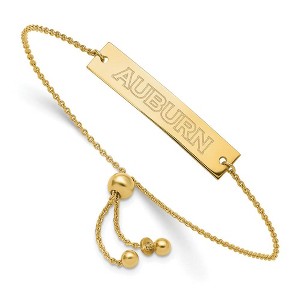 Black Bow Jewelry 14k Yellow Gold Plated Sterling Silver Auburn Tigers NCAA ID Bracelet 9 Inch - 1 of 3