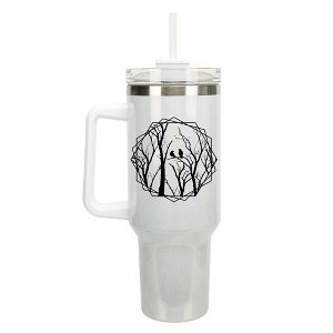 Elanze Designs Birds Resting on Tree Branches 40 oz. Stainless Steel, Large Water Bottle Coffee Mug, Spill & Leak Resistant, Thermal Travel Tumbler - 1 of 1