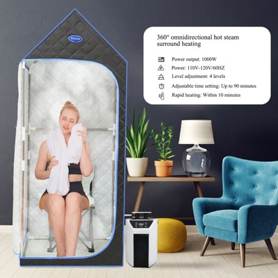 LOVMOR Portable Gothic Roof Plus Type Full Size Steam Sauna tent with Foldable Chair, Remote Control, Spa, Therapy & Relaxation at home