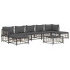 vidaXL 8 Piece Anthracite Patio Lounge Set with Cushions, Poly Rattan, Comfortable Outdoor Seating with Durable Tabletop & Flexible Modular Design - 3 of 4