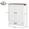 Akoasm Storable Dog Feeding Station & Cabinet With Hooks, Adjustable Panel And Removable Hidden Dog Bowls For Medium Dog-White - 2 of 4