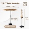 CAVINAS 10 FT Patio Umbrella with Push Button Tilt and Crank,Market Umbrella with 8 Sturdy Ribs for Backyard,Poolside,Deck, - 3 of 4