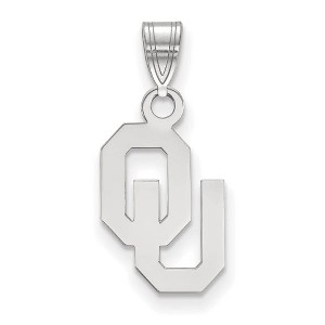 Black Bow Jewelry 10k White Gold Oklahoma Sooners NCAA Small Pendant - 1 of 3