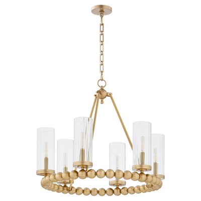 Quorum Lighting Lee Boulevard 6 - Light Chandelier in  Aged Brass