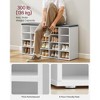 Shoe Storage Bench, Entryway Bench with 20 Compartments & Padded Seat, 300 lb Capacity for Bedroom, Cloud White & Gray - 3 of 4