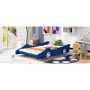 Okak Twin/Full Platform Bed Frame with Wheels & Race Car-Shaped Bedroom Furniture with Rails for Kids Noise-Free Bed Strong Wood Slats Easy Assembly - 3 of 4