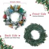 24 Inch Christmas Wreaths for Front Door, Xmas Village Wreath with Tree and Little House Decorations - 2 of 4