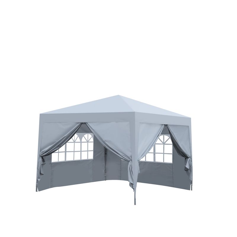 Carla 10x10ft Pop Up Gazebo Canopy, Removable Sidewall with Zipper, 2pcs Sidewall with Windows, Outdoor Furniture - Maison Boucle, 2 of 9