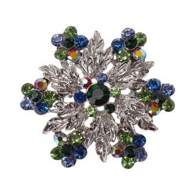 Unique Bargains Christmas Brooches YNCP4123 Alloy Dripping Wax White 1.65"x1.65" 1 Pc