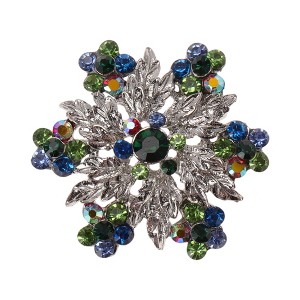 Unique Bargains Christmas Brooches YNCP4123 Alloy Dripping Wax White 1.65"x1.65" 1 Pc - 1 of 4