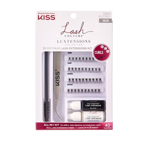  Kiss Lash Couture Luxtensions - Kit de extensiones de pestañas  sintéticas (paquete de 3) : Belleza y Cuidado Personal