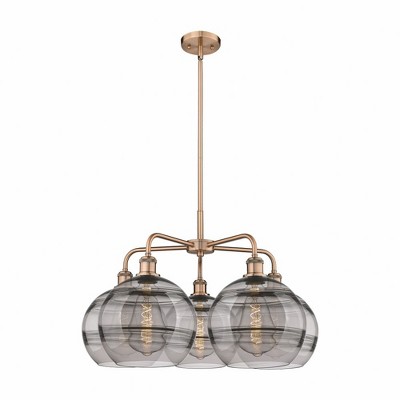 Rochester - 5 Light Stem Hung Chandelier In Industrial Style-17.13 Inches Tall and 28 Inches Wide