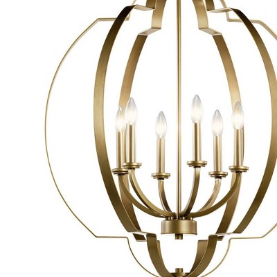 Voleta 27.75" Brass 6-Light Candle Chandelier