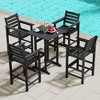 Tangkula Patio Bar Stools Set of 4 Tall Adirondack Chair w/ Backrest Armrests & Footrests - 2 of 4