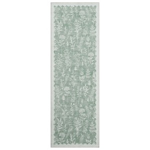 Indoor Modern Botanical Living Room Bedroom Area Rugs for Home Decor, Washable Non Slip Dining Room Carpet, Foldable Thin Mat - 1 of 4