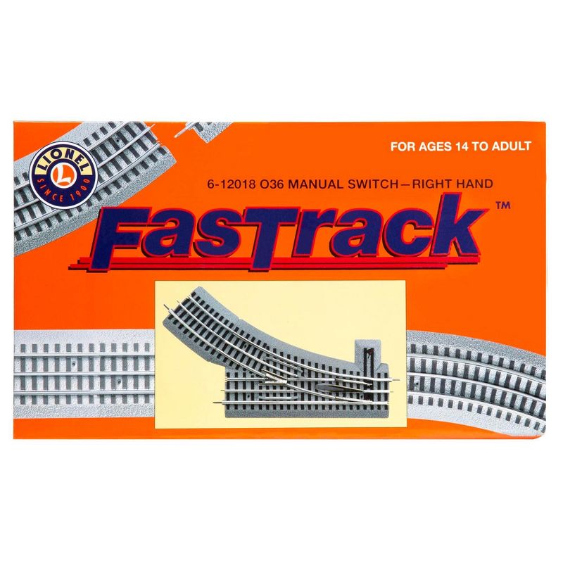 Lionel Trains O-Gauge Fastrack O36 Manual Right Hand Switch Track Piece w/ Curve, 4 of 7