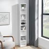 Vertical Bookcase with Adjustable Shelves and Anti-Tip Kit for CDs, DVDs, Books Tall Slim Storage 70.87in -3irtyhousy - 2 of 4